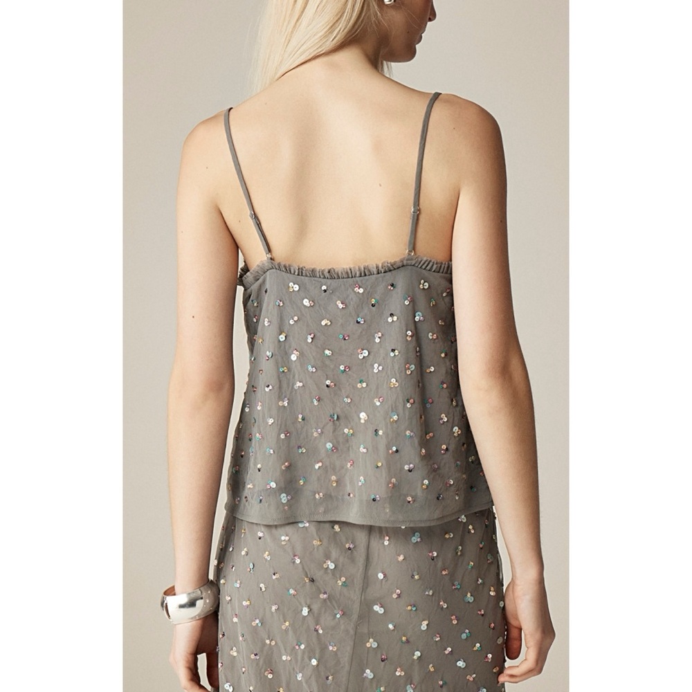J. Crew Collection Ruffle-trim Camisole with Embellishments - Picture 3 of 9